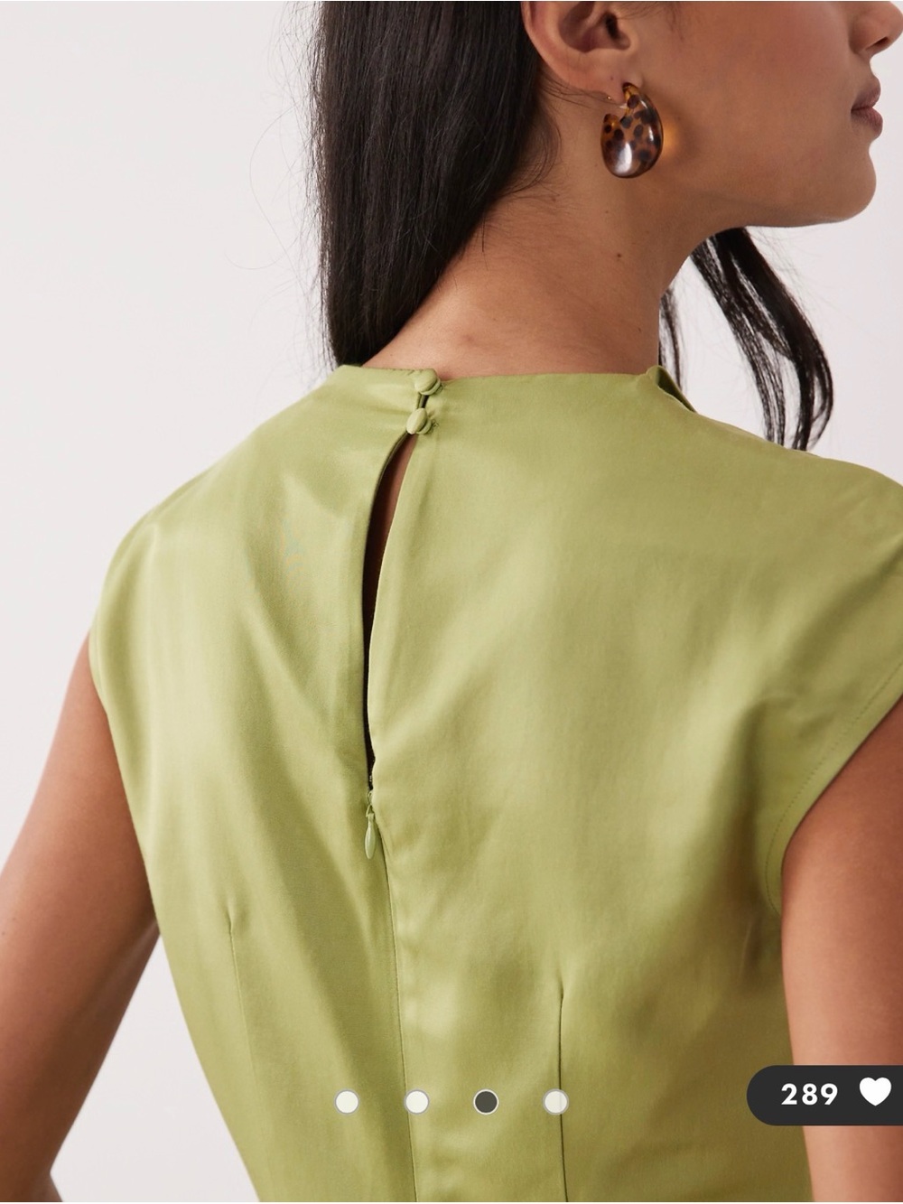 Nobody's Child Eden satin cap sleeve cowl neck maxi dress in olive - Picture 4 of 10